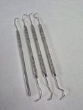 Tamsco Dental Pick Tool Set, 4 Piece, Silver, Industrial Grade