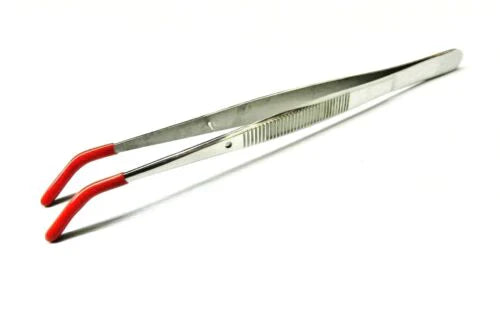 12" bent tweezer (rubber tips) Box of 10