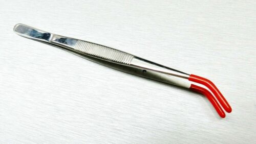 Aquarium Tongs 12" bent rubber tips
