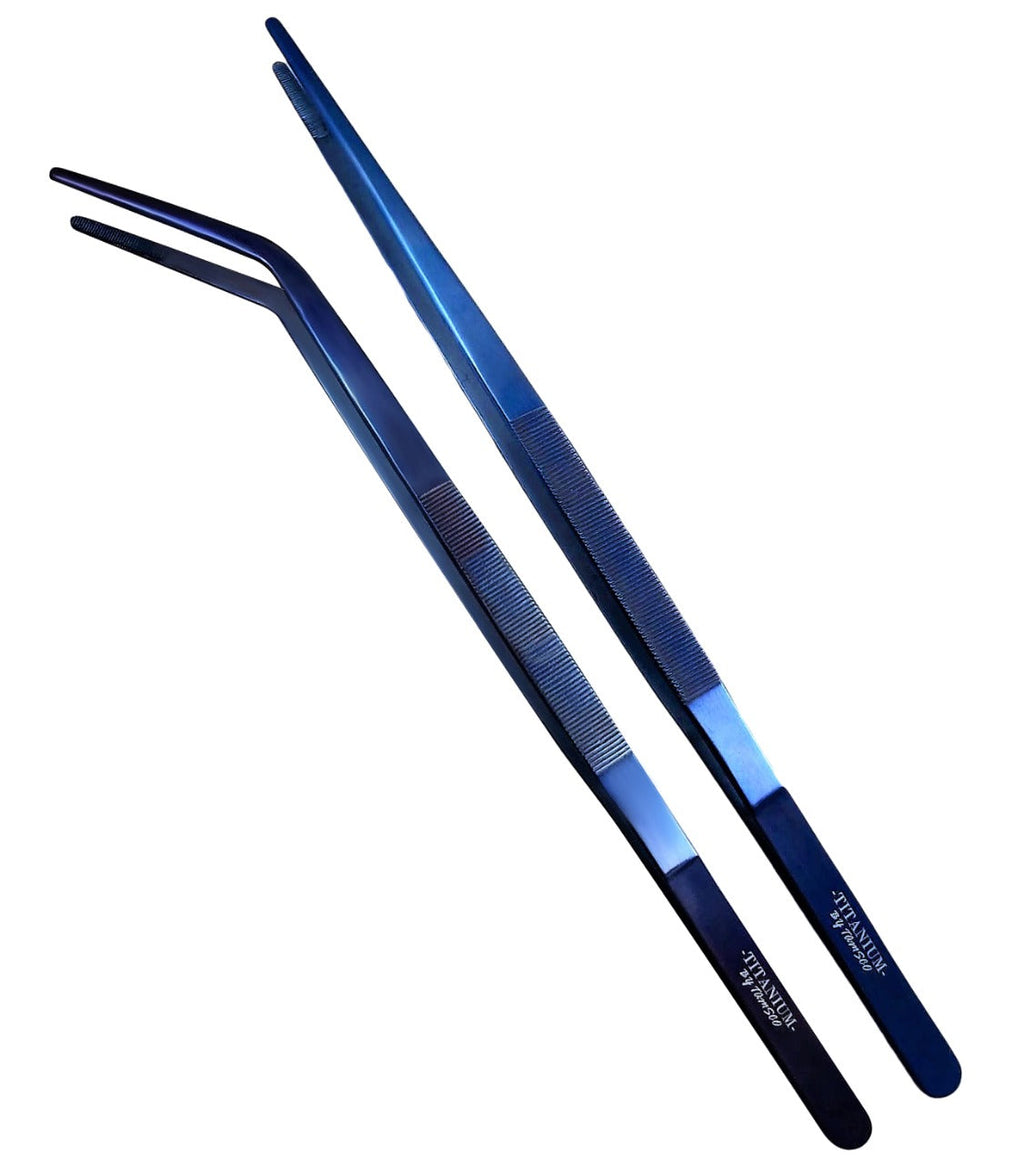 Titanium Aquarium Tongs 15" Set (2)