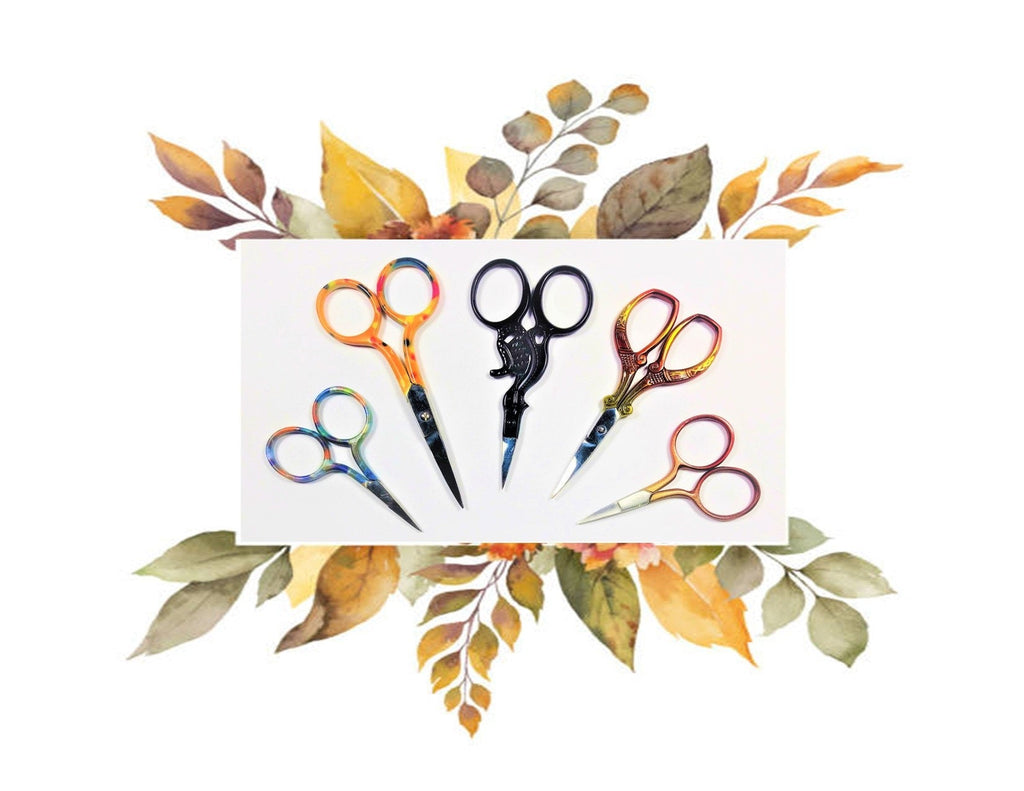 Needlepoint Scissors 4" Fall themed (from USA)