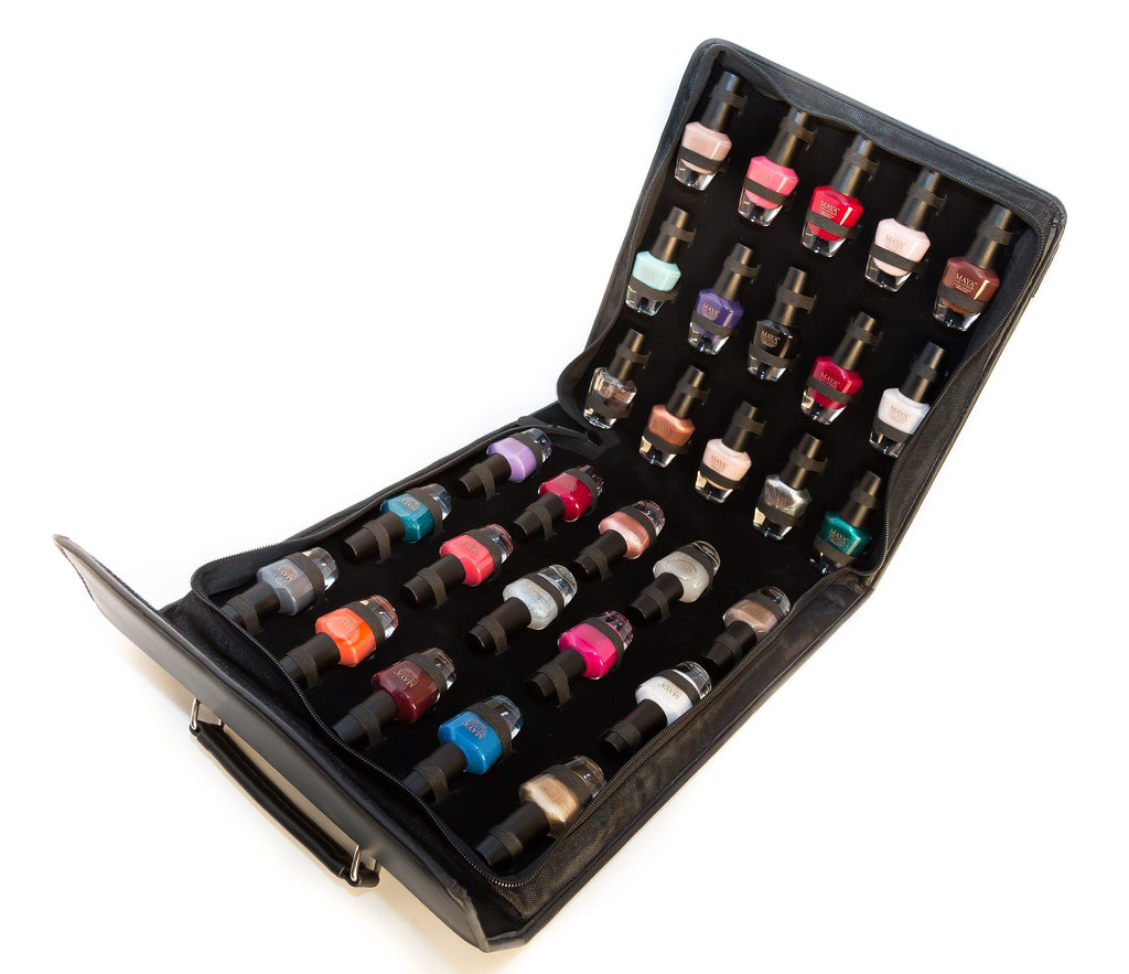 Maya Nail Polish collection of 36 (In a handy zipper case)